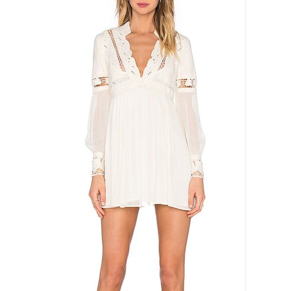 Free People In Dreamland Cutwork Dress in Ivory size 6 - Picture 1 of 11